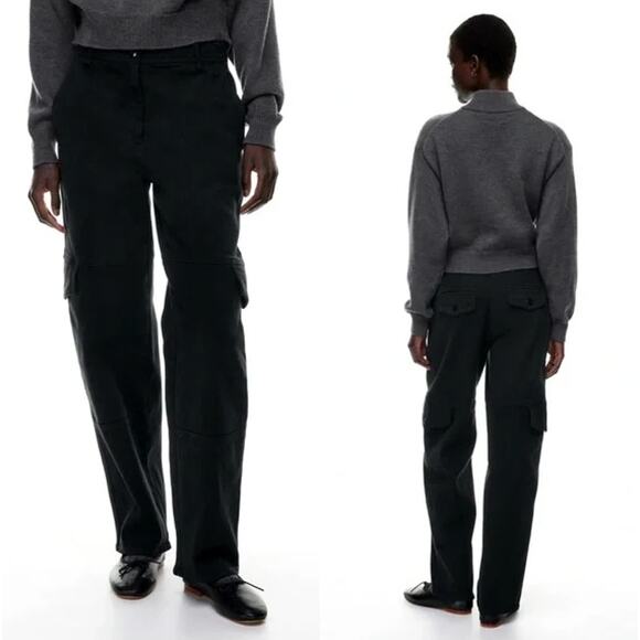 Aritzia Wilfred Free Black Maeve Denim Cargo Pants - Size 8 - Picture 1 of 6